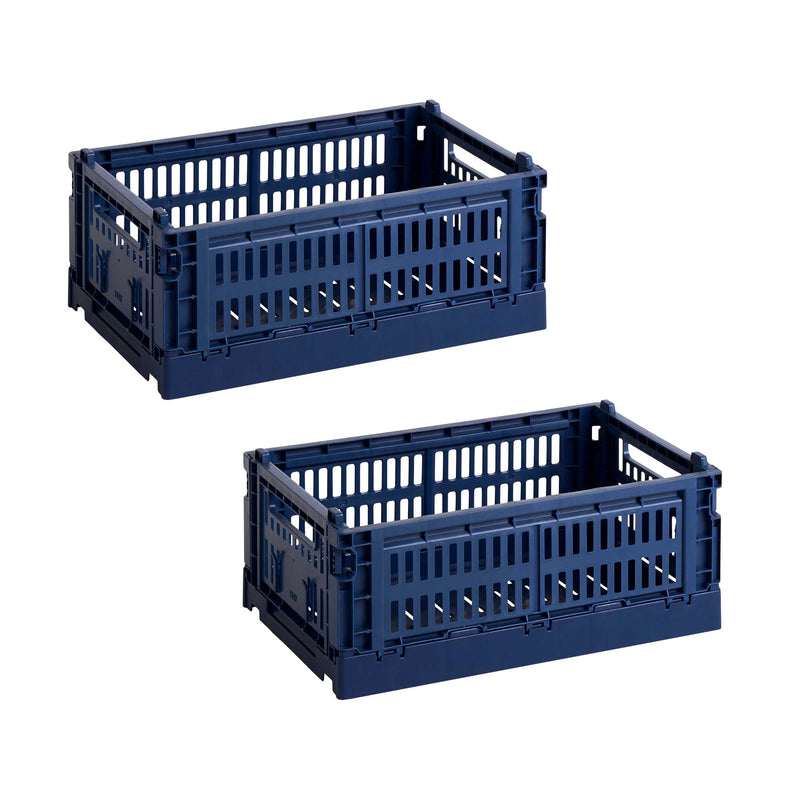 HAY - Colour Crate S Korb-Set recycled | 2er-Set / dark blue