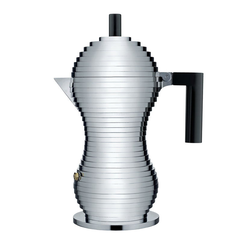 Alessi - Pulcina Espressokocher | 30 cl / silber/schwarz