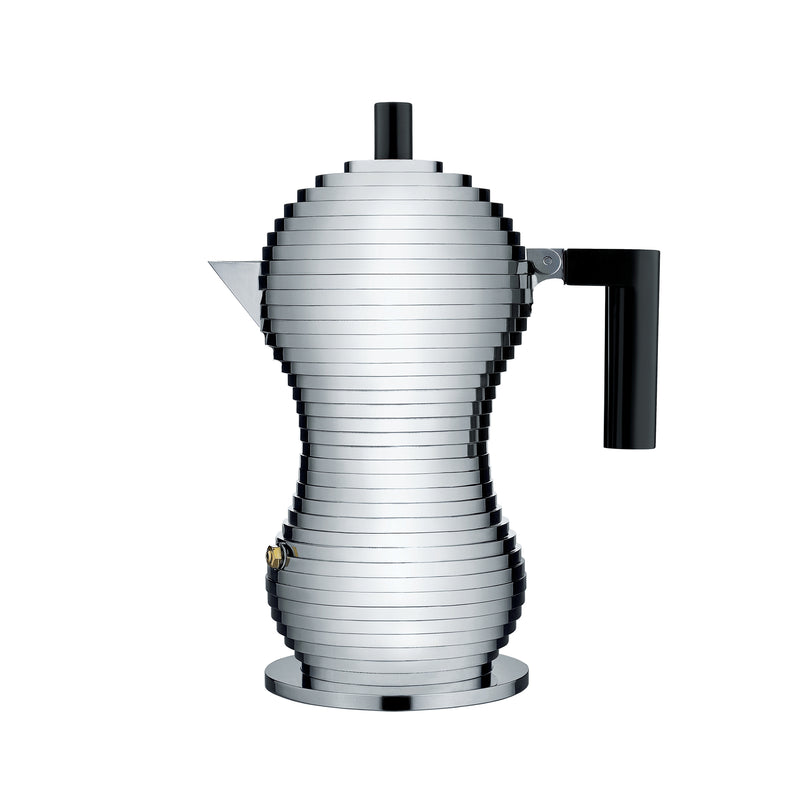 Alessi - Pulcina Espressokocher | 15 cl / silber/schwarz