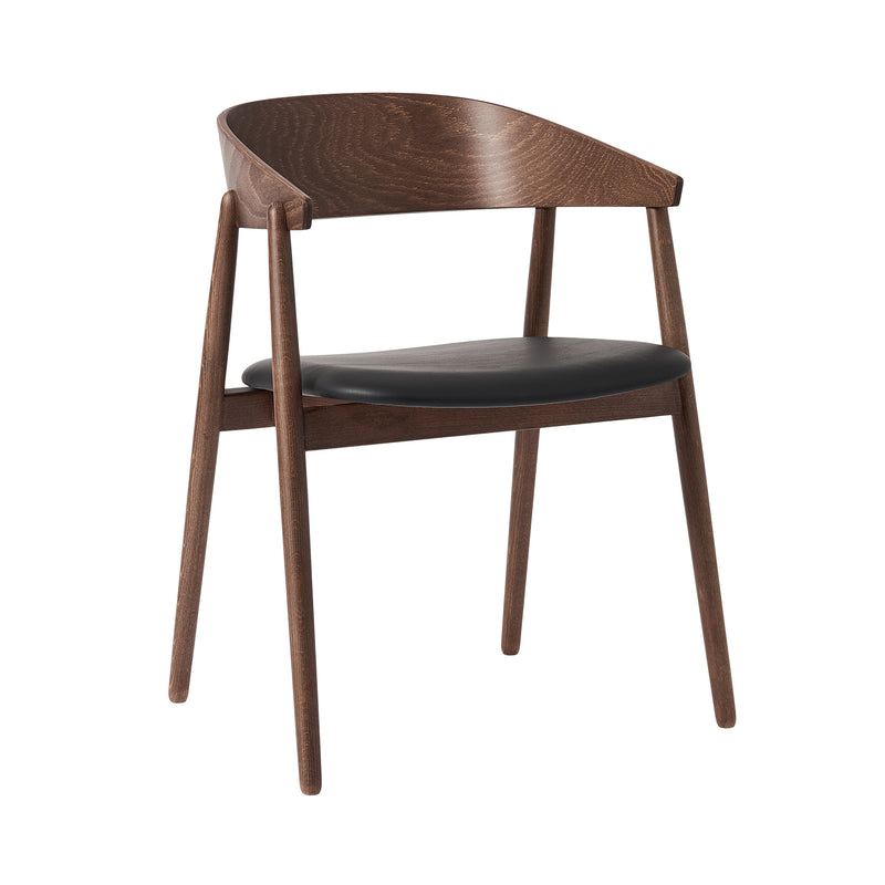 Andersen Furniture - AC2 Stuhl gepolstert | Buche geräuchert / PU-Leder schwarz