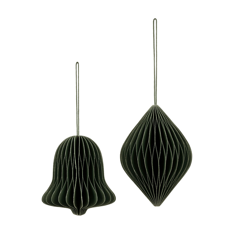 Broste Copenhagen - Chime Bell Deko-Anhänger | 2er-Set / thyme