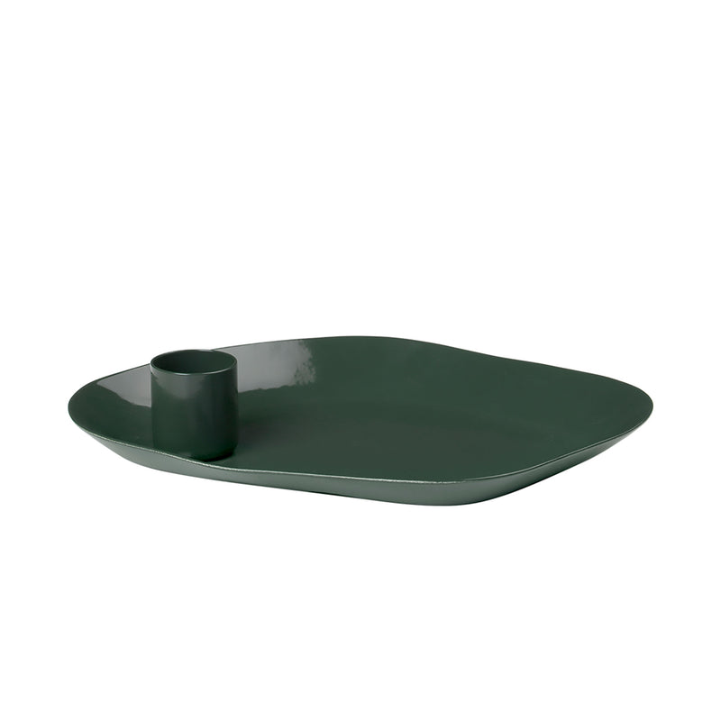 Broste Copenhagen - Mie Kerzentablett | 15 x 11 x 3 cm / forest green