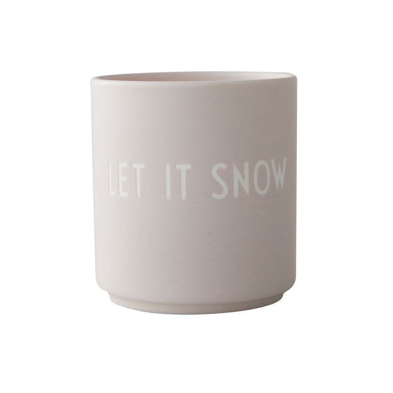 Design Letters - AJ Favourite Porzellan Becher | Let it snow / grau