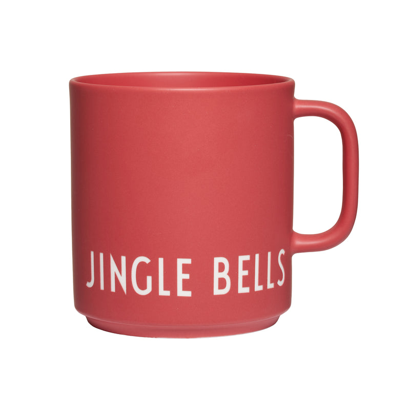 Design Letters - AJ Favourite Porzellan Becher mit Henkel | Jingle Bells / rot