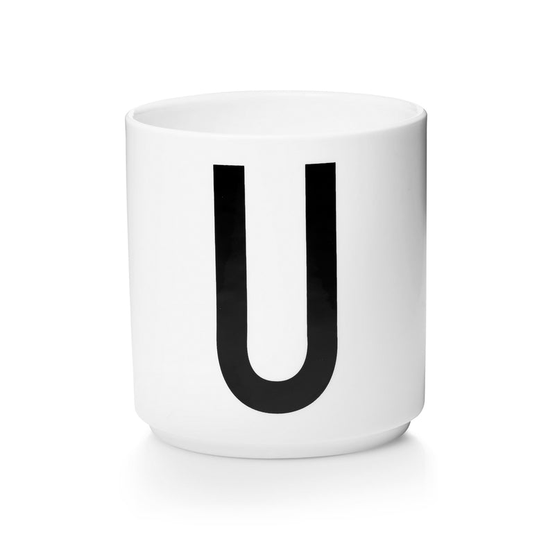 Design Letters - AJ Porzellan Becher A-Z | U / weiß