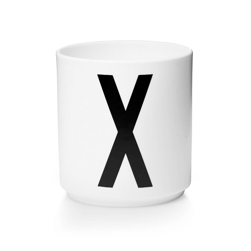 Design Letters - AJ Porzellan Becher A-Z | X / weiß
