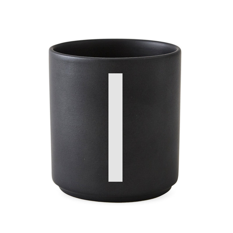 Design Letters - AJ Porzellan Becher A-Z | I / schwarz