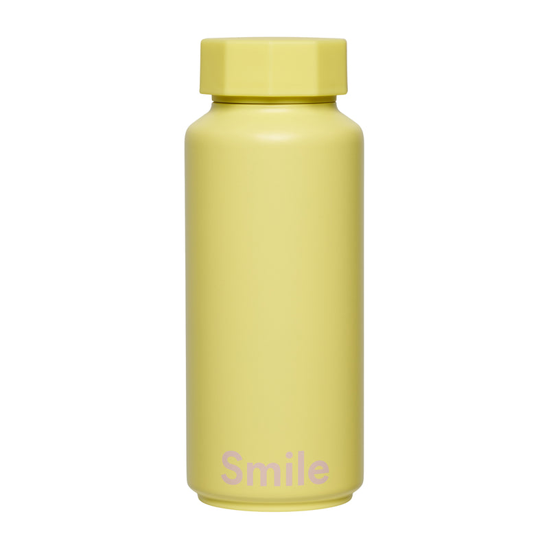 Design Letters - AJ Thermosflasche Hot & Cold | gelb (Smile)