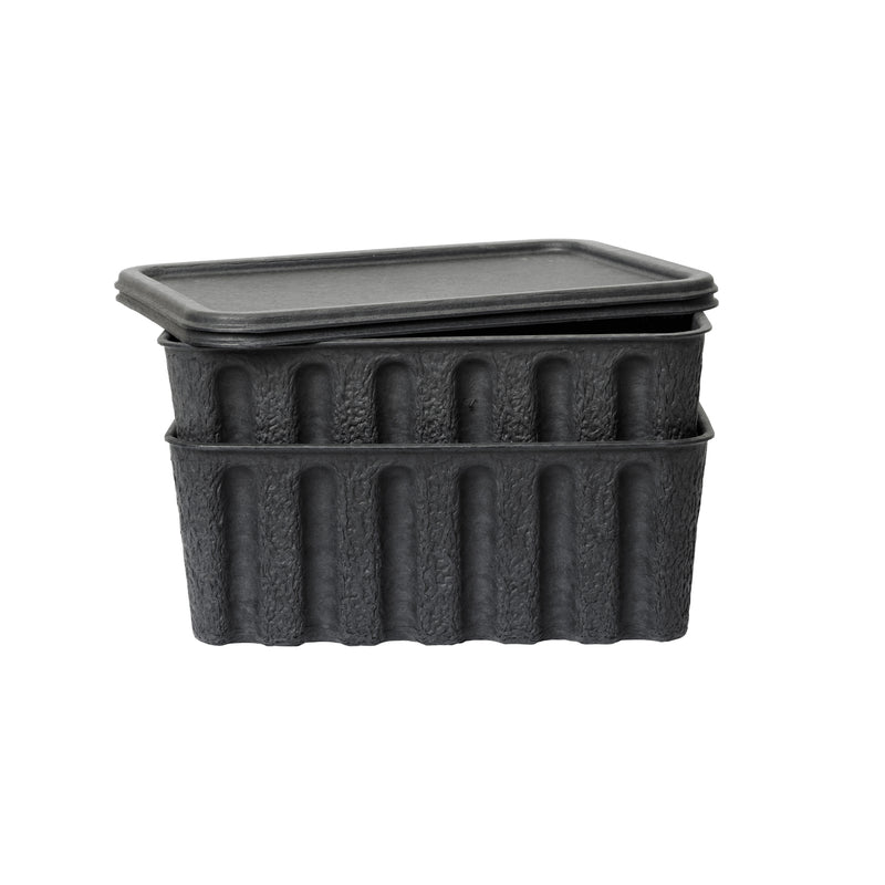 Ferm Living - Paper Pulp Aufbewahrungsbox | groß / schwarz