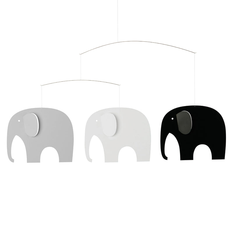 Flensted Mobiles - Elefanten Treffen Mobile | grau