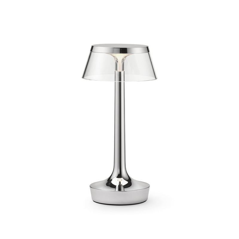 Flos - Bon jour Unplugged LED Akku-Tischleuchte Color Tune | chrome