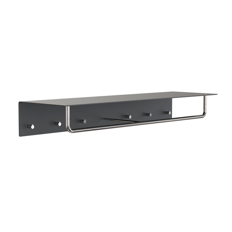 Frost - Unu Wandgarderobe mit Haken und Stange | 1000 mm / schwarz