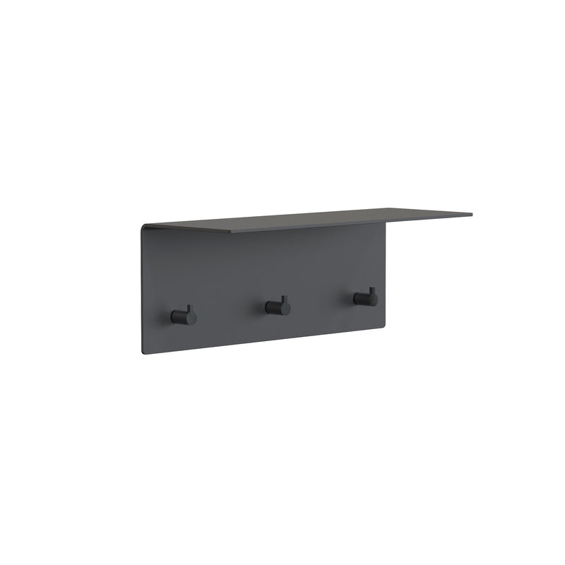 Frost - Unu Wandgarderobe | 40 x 15 x 15 cm / schwarz matt/schwarz poliert
