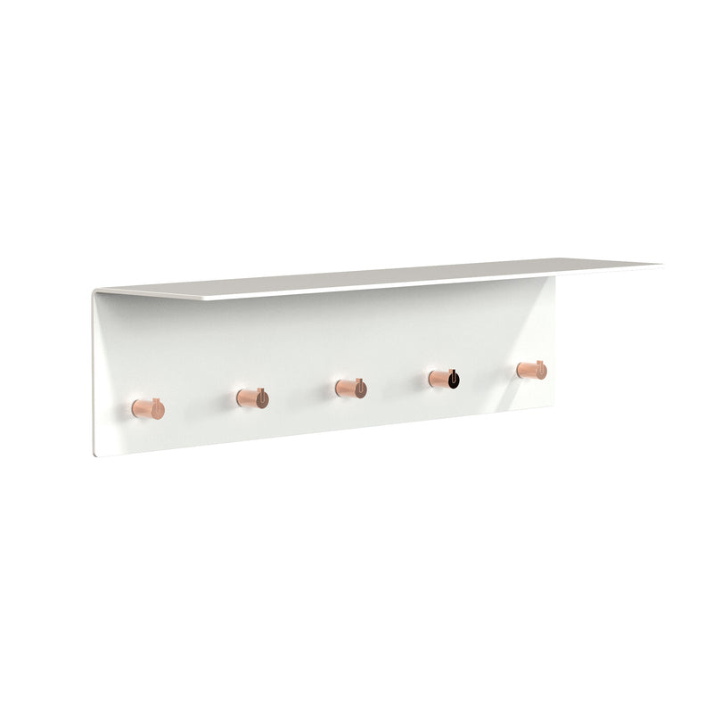 Frost - Unu Wandgarderobe | 60 x 15 x 15 cm / weiß matt/kupfer poliert