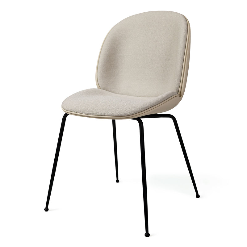 Gubi - Beetle Dining Chair (gepolstert) | Leder Valencia leinen (Exclusive Edtion) / Vollpolsterung / Conic Base
