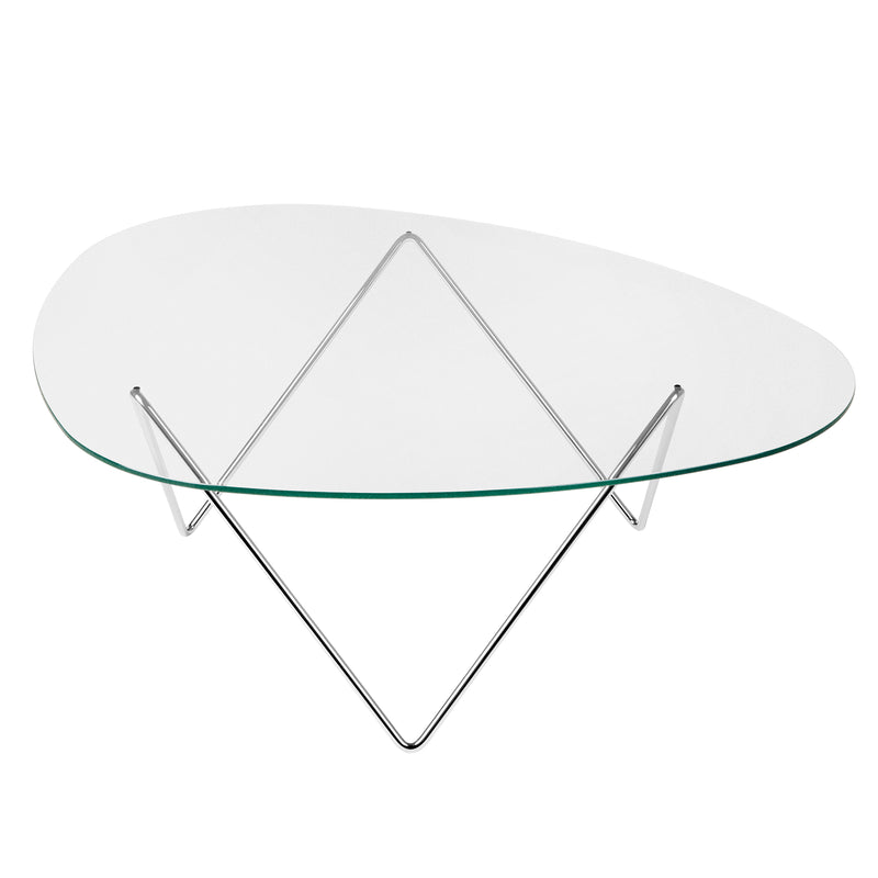 Gubi - Pedrera Couchtisch | transparent Glas / chrom