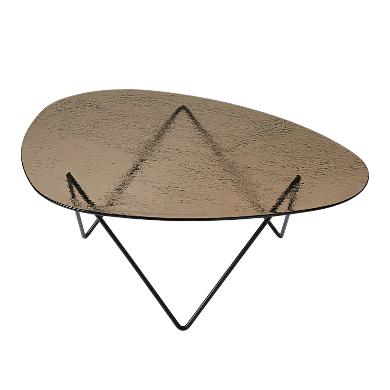 Gubi - Pedrera Couchtisch | strukturiert bronze Glas / mattschwarz
