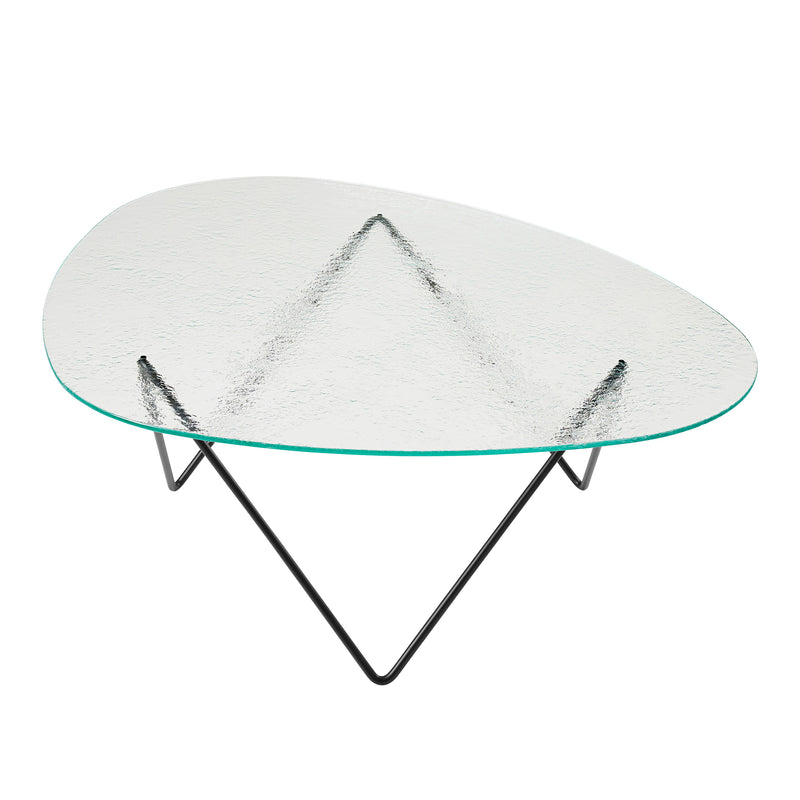 Gubi - Pedrera Couchtisch | strukturiert transparent Glas / mattschwarz