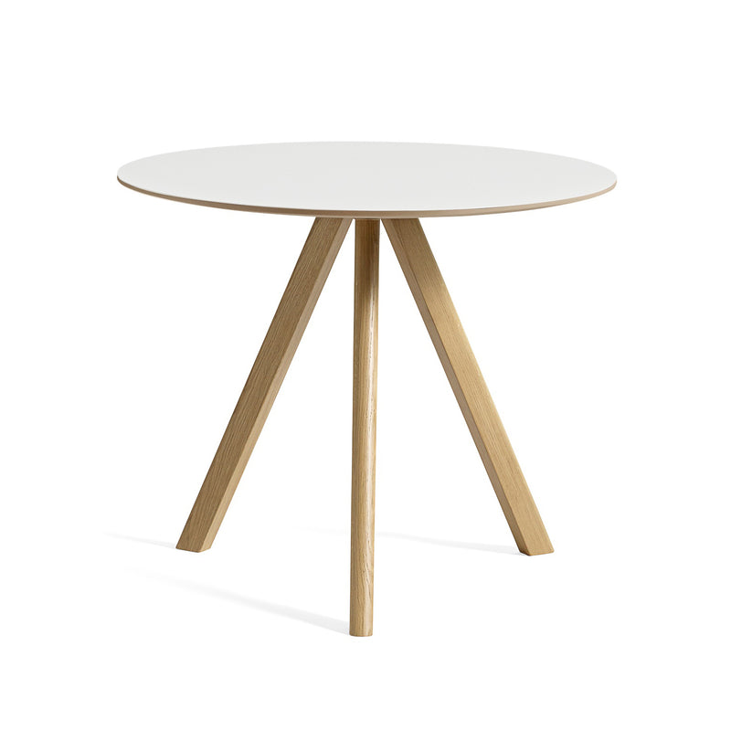 HAY - Copenhague CPH20 Bistrotisch | Ø 90 cm / weiß / Eiche lackiert