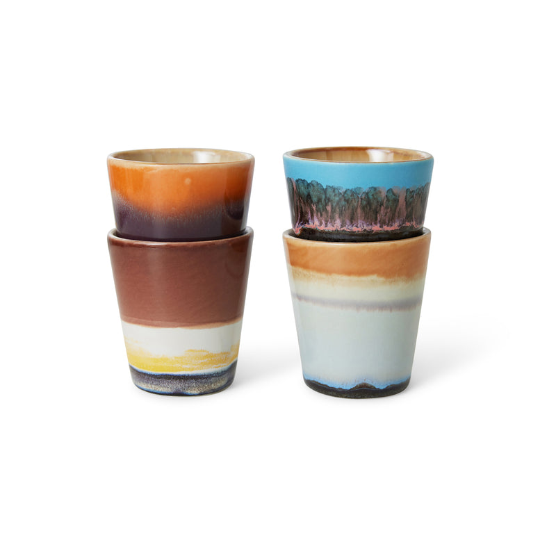 HKliving - 70's Espresso Tassen & Becher | Ristretto / 4er-Set / solar