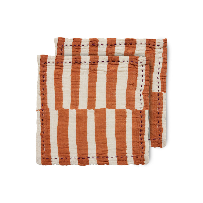 HKliving - Baumwollservietten | striped tangerine