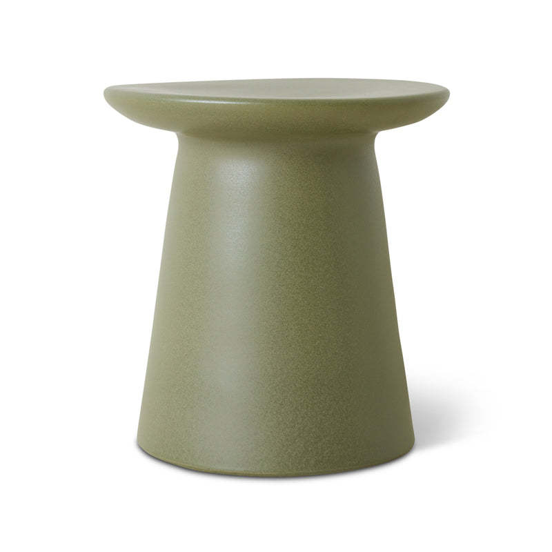 HKliving - Beistelltisch aus Steingut | Ø 40 x H 43 cm / army