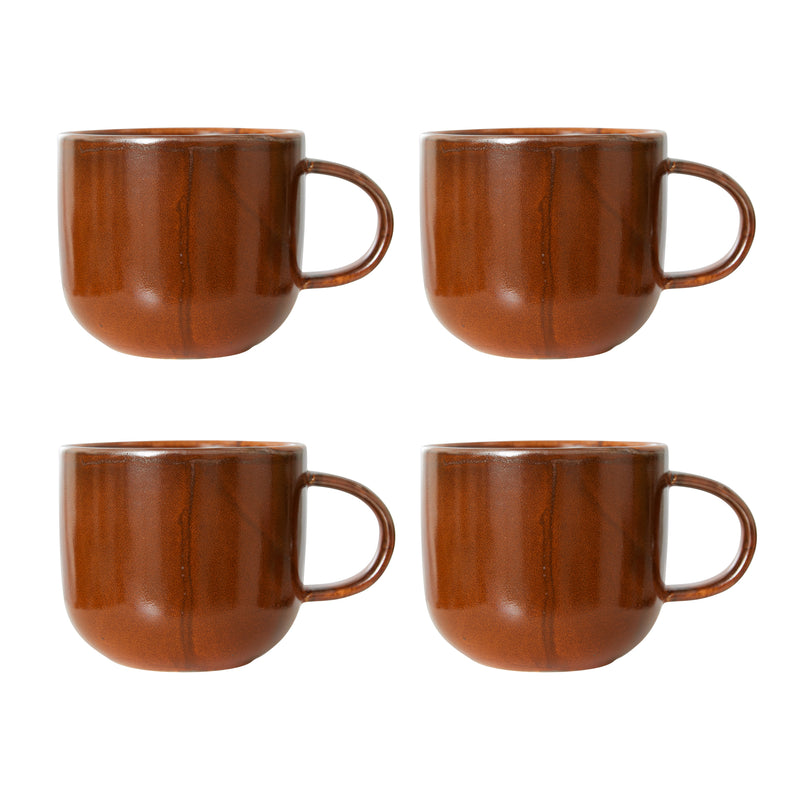 HKliving - Chef Ceramics Becher (4er-Set) | burned orange