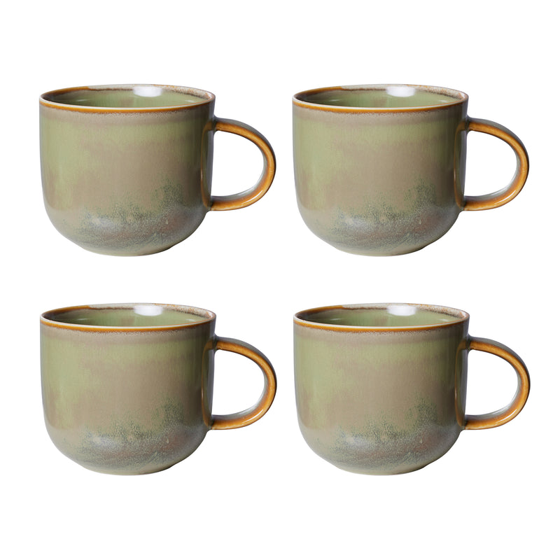 HKliving - Chef Ceramics Becher (4er-Set) | moss grün