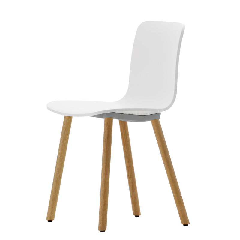 Vitra - Hal RE Wood Stuhl | Filzgleiter / baumwollweiß, Kunststoffgleiter / baumwollweiß