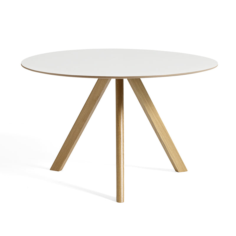 HAY - Copenhague CPH20 Bistrotisch | Ø 120 cm / weiß / Eiche lackiert