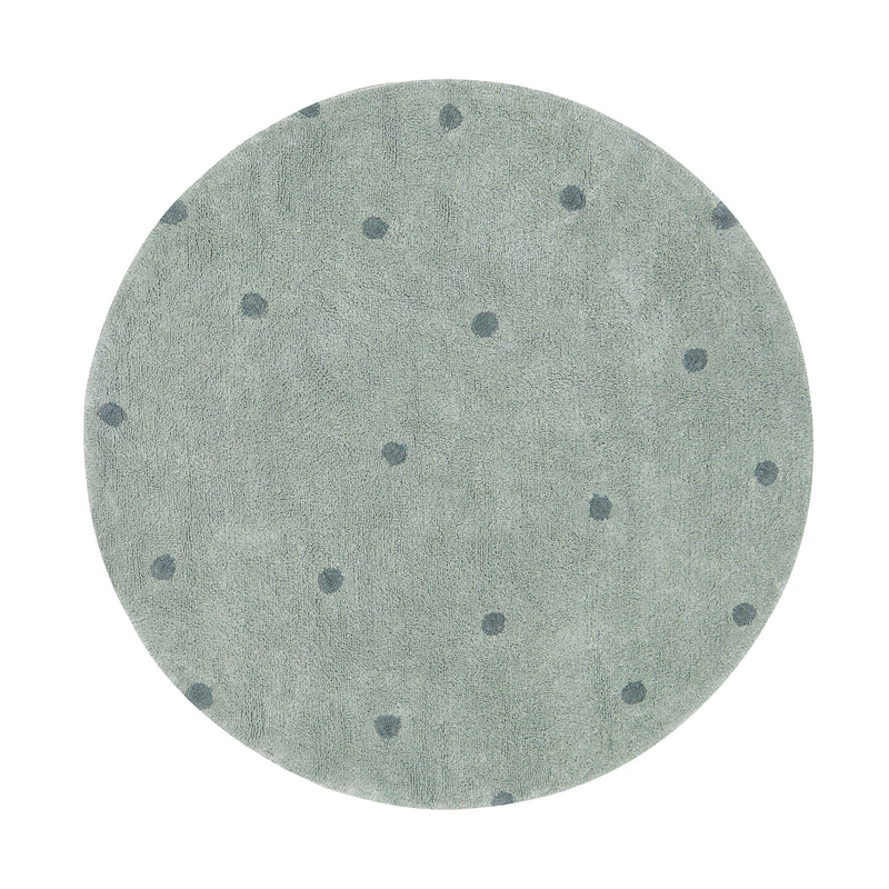 Lorena Canals - Round Dot Teppich | blue sage/vintage blue