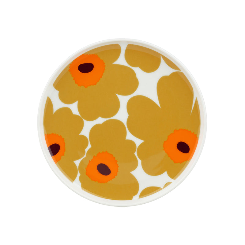 Marimekko - Oiva Unikko Teller Ø 20 cm | weiß/caramel/warm orange