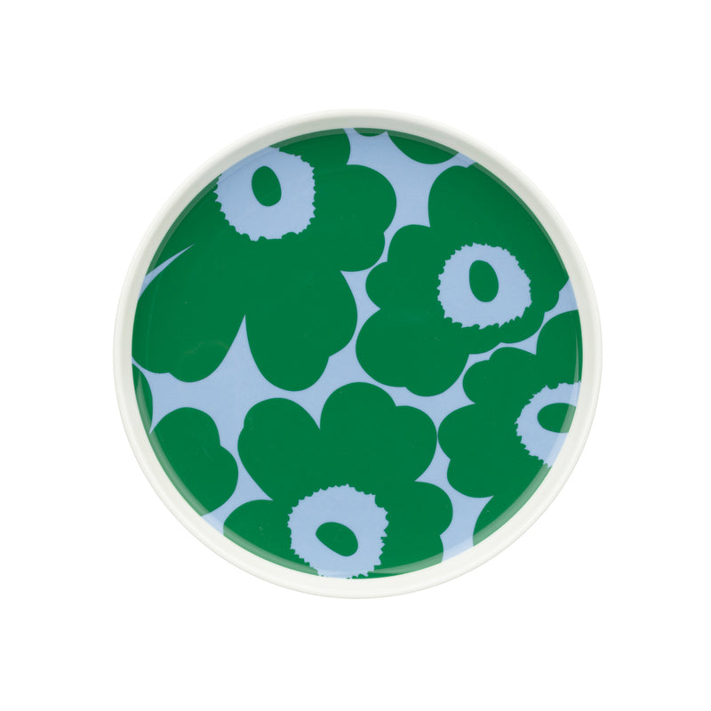 Marimekko - Oiva Unikko Teller Ø 20 cm | weiß/grün/hellblau