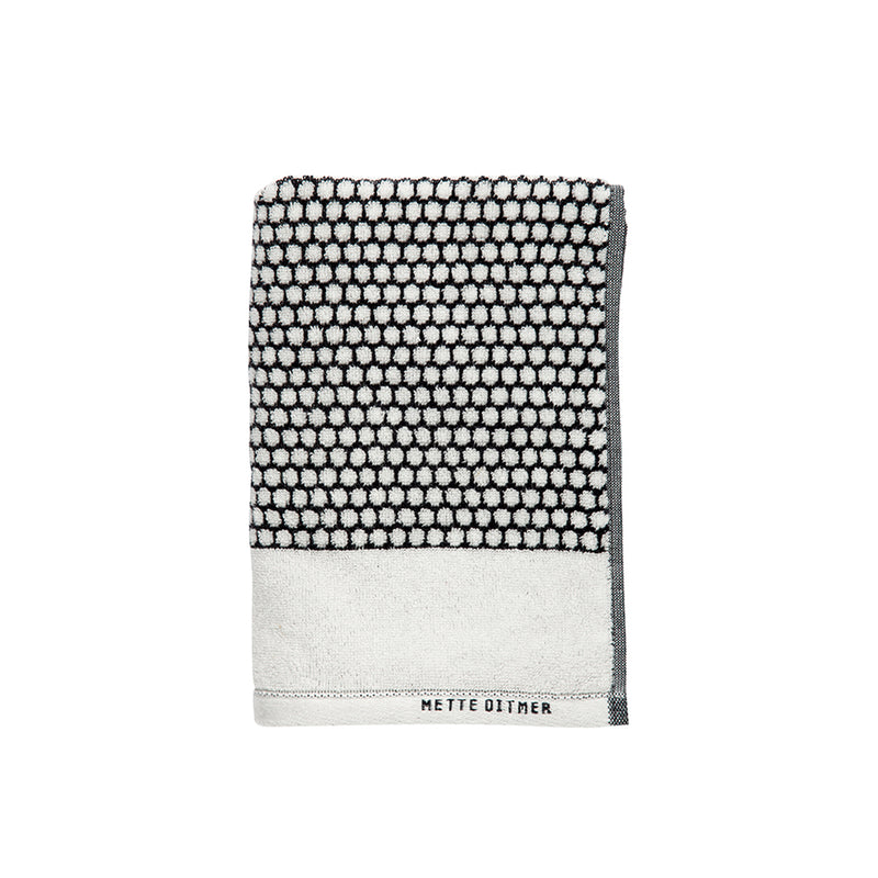 Mette Ditmer - Grid Gästehandtuch | schwarz/off-white