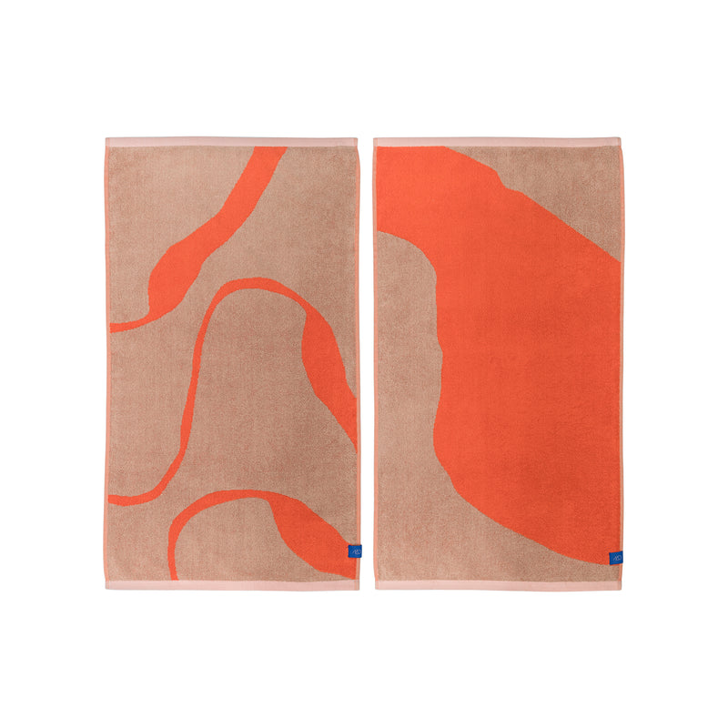 Mette Ditmer - Nova Arte Gästehandtuch | latte/orange