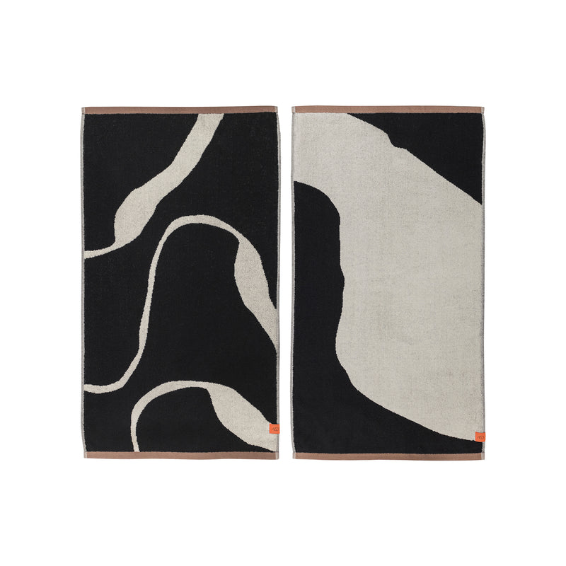 Mette Ditmer - Nova Arte Gästehandtuch | schwarz/off-white