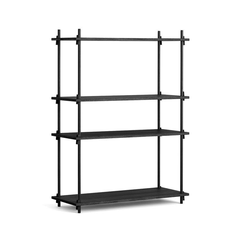 Moebe - Shelving System | Eiche schwarz gebeizt / Medium Single / schwarz