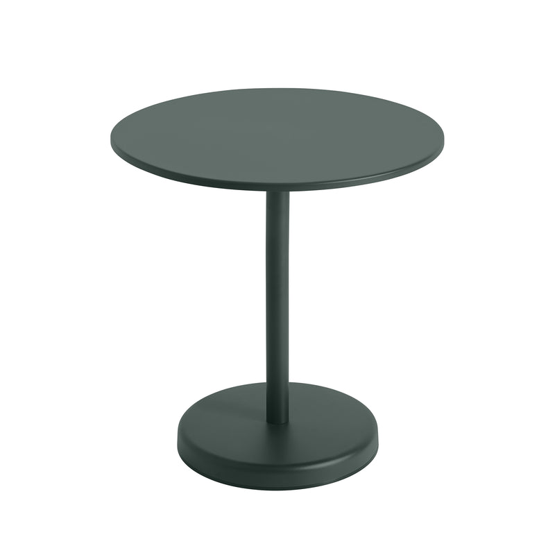 Muuto - Linear Steel Bistrotisch | Ø 70 x H 73 cm / dunkelgrün