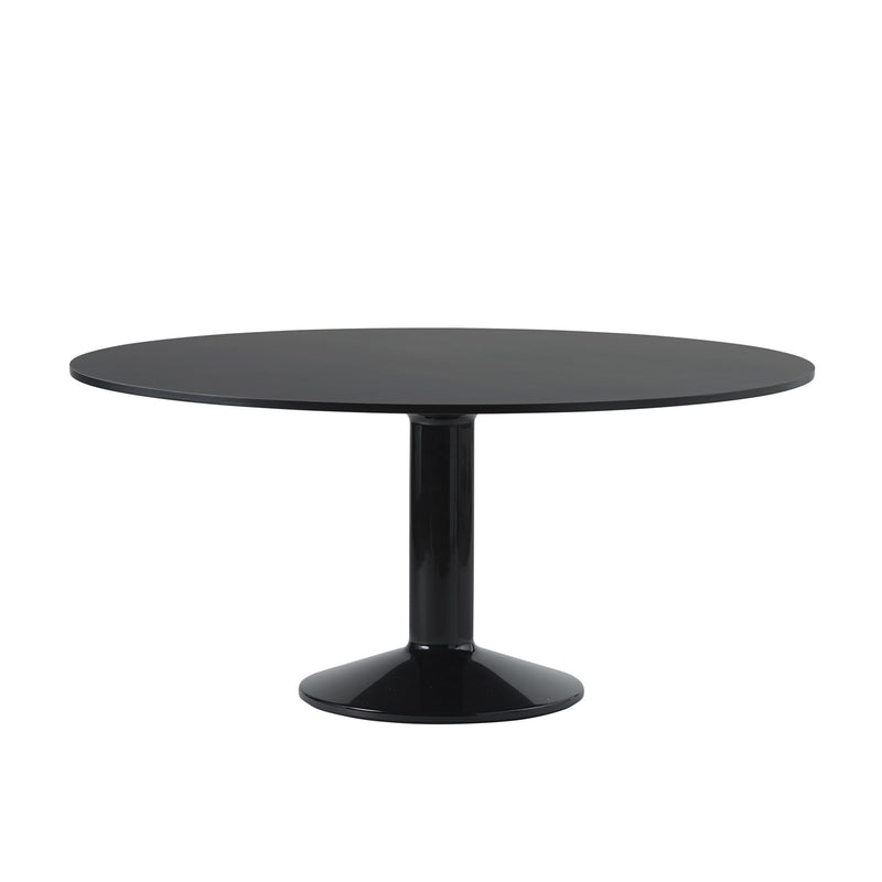 Muuto - Midst Esstisch | Ø 160 cm / Linoleum schwarz/schwarz