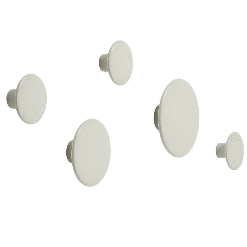 Muuto - Wandhaken "The Dots Wood" 5er-Set | off-weiß