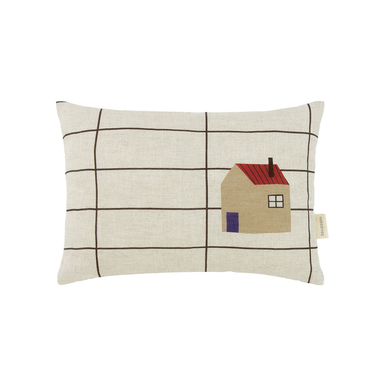 Nobodinoz - Vibes Kissen | 33 x 22 cm / haus, schwarz
