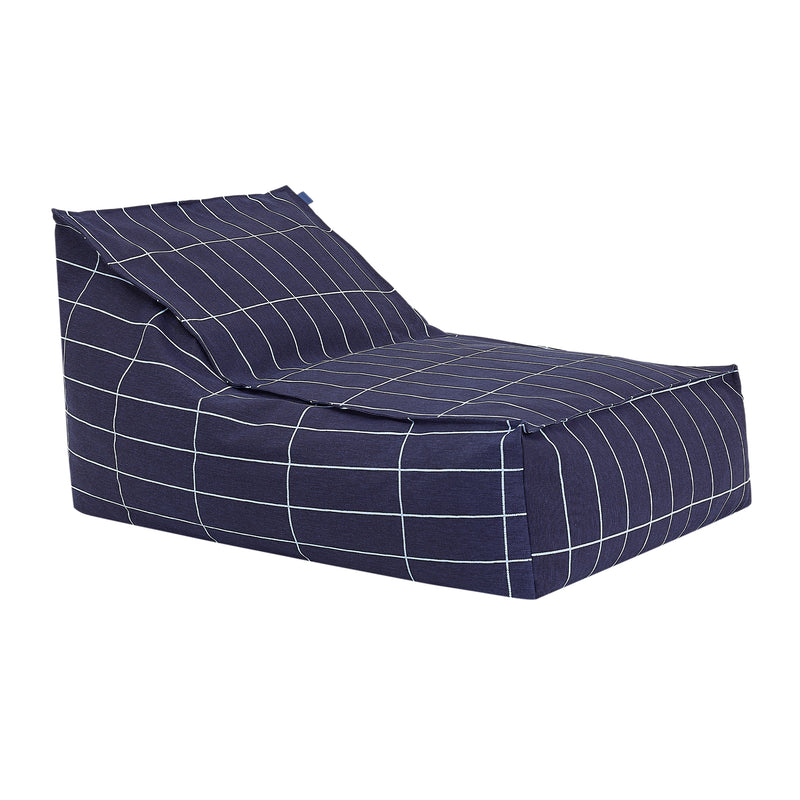 Nobodinoz - Vibes Long Sitzsack (für Erwachsene) | navy blue grid