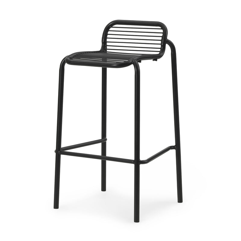 Normann Copenhagen - Vig Outdoor Barstuhl | ohne Polster / H 75 cm / schwarz