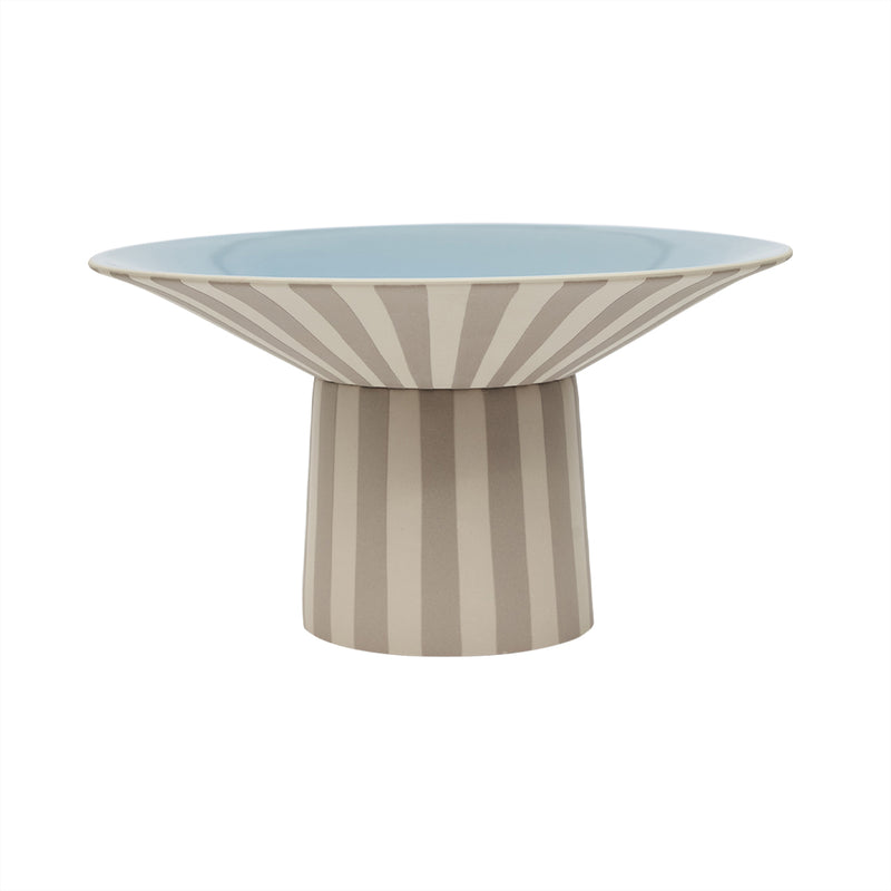 OYOY - Toppu Centerpiece Dekoschale mit Fuß | Ø 30 x H 17 cm / clay/ice blue