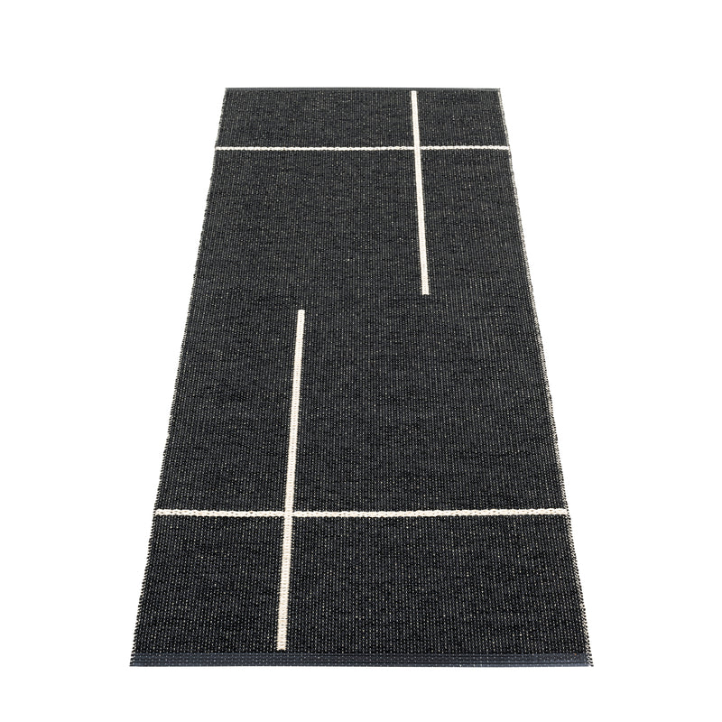 Pappelina - Fred Wendeteppich (70 cm) | 70 x 180 cm / black/vanilla