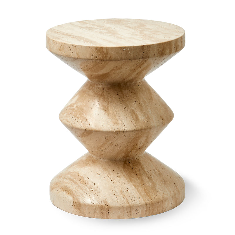 POLSPOTTEN - Zig Zag Hocker | Travertin / beige