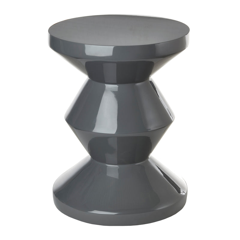 POLSPOTTEN - Zig Zag Hocker | Synthetisches Material / betongrau