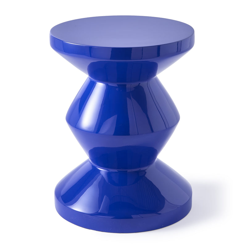 POLSPOTTEN - Zig Zag Hocker | Synthetisches Material / dunkelblau