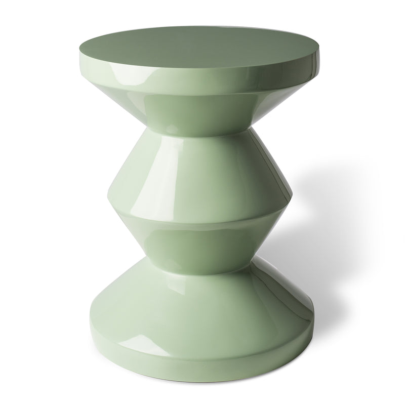 POLSPOTTEN - Zig Zag Hocker | Synthetisches Material / oliv