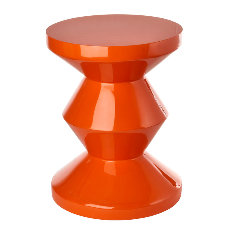 POLSPOTTEN - Zig Zag Hocker | Synthetisches Material / orange